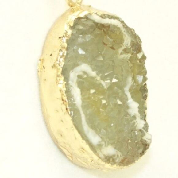 Lane Bryant Double long length Statement Necklace Gold Raw Stone New with Tags C - Picture 8 of 8